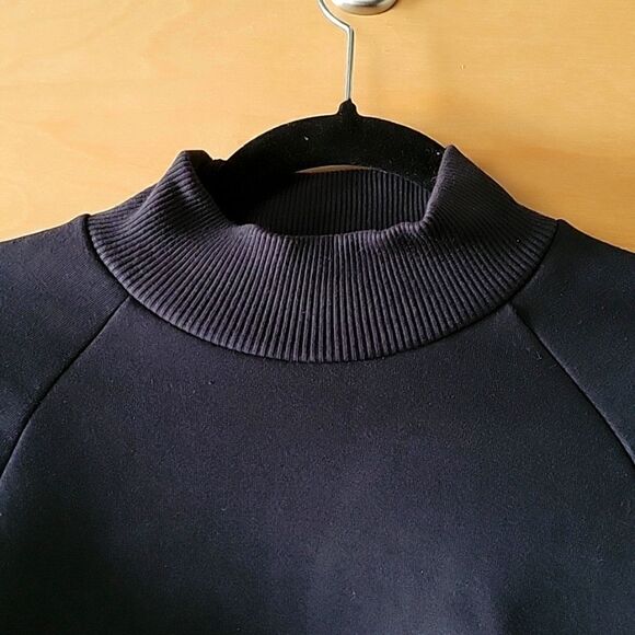 ADIDAS Team Womens Logo Varsity XS Athleisure Long Sleeve Crop Black Sweatshirt - Picture 5 of 12